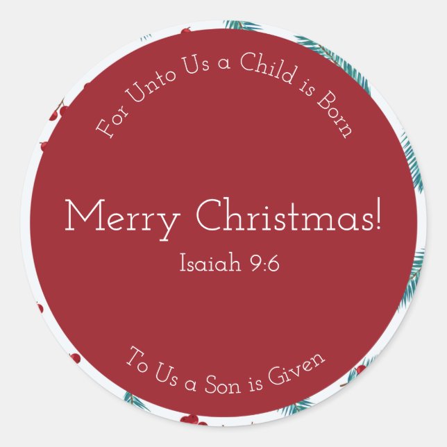 Adesivo Redondo Vinhetas de Natal redondas da feliz Berry (Frente)