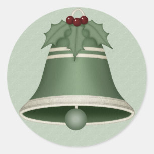 Adesivo Redondo Vinhetas de Natal Verde Felizes