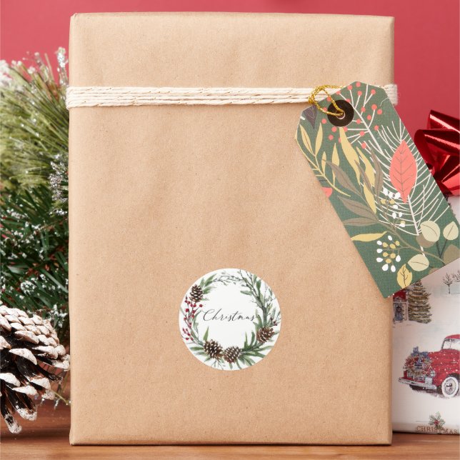 Adesivo Redondo Vinhetas de Natal/Vinhetas de envelope (Feriado)