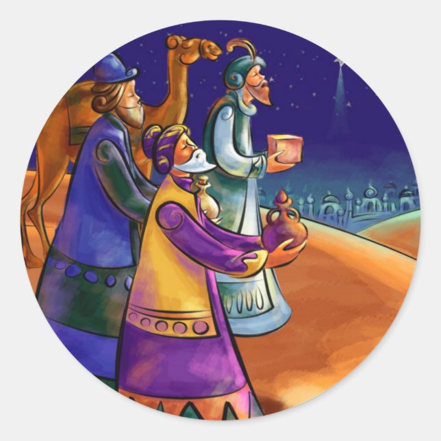 Adesivo Redondo Vinhetas de Natividade (Frente)