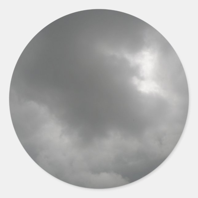 Adesivo Redondo Vinhetas de Nuvens de Tempestade (Frente)