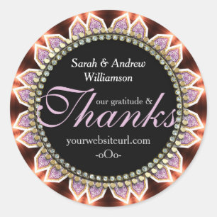 Adesivo Redondo Vinhetas de Obrigados de energia com brilho solar