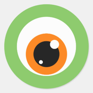 Adesivo Redondo Vinhetas de Olhos Monstros