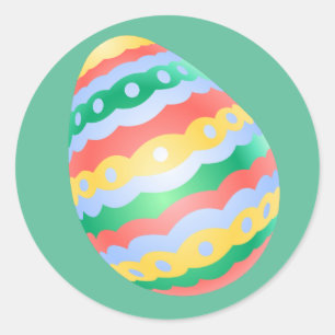 Adesivo Redondo Vinhetas de Ovos de Páscoa Clássicas