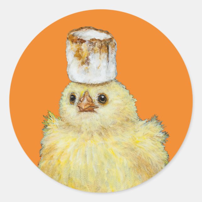 Adesivo Redondo Vinhetas de Peito Marshmallow (Frente)