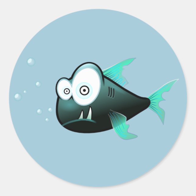 Adesivo Redondo Vinhetas de peixe (Frente)