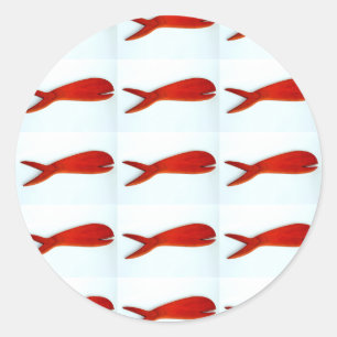 Adesivo Redondo vinhetas de peixe esculpidas