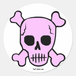 Adesivo Redondo Vinhetas de pele cor-de-rosa