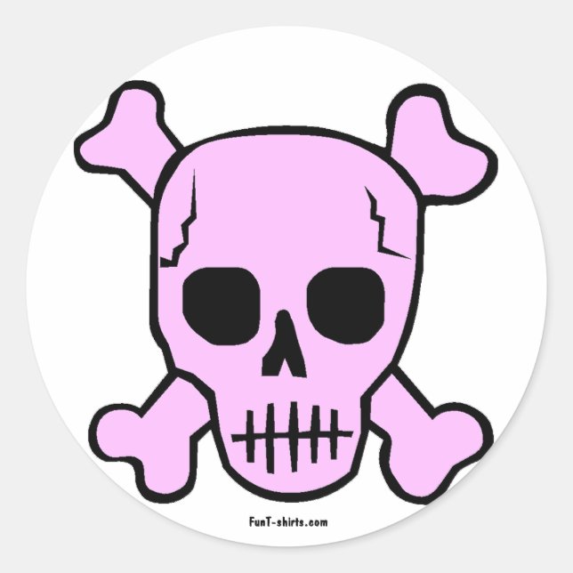Adesivo Redondo Vinhetas de pele cor-de-rosa (Frente)