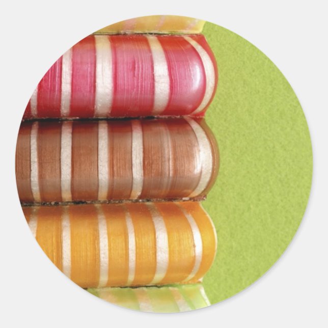 Adesivo Redondo Vinhetas de pirulito (Frente)