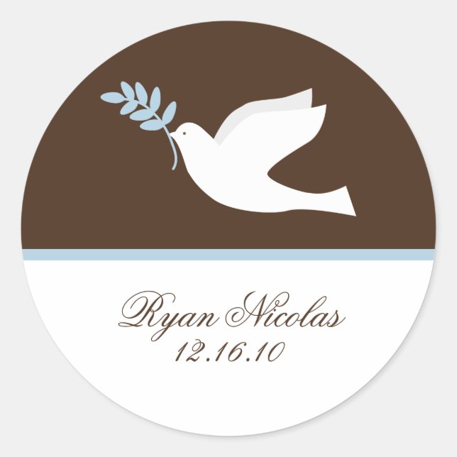 Adesivo Redondo Vinhetas de porta azul (Frente)