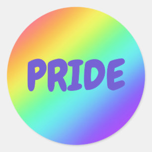 Adesivo Redondo Vinhetas de PRIDE Gradiente Arco-Íris Brilhante
