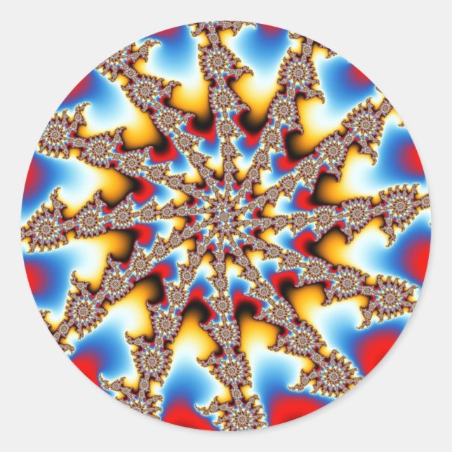 Adesivo Redondo Vinhetas de radiação (Frente)