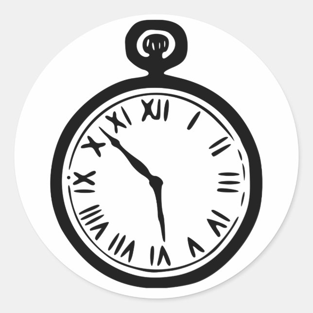 Adesivo Redondo Vinhetas de relógio (Frente)