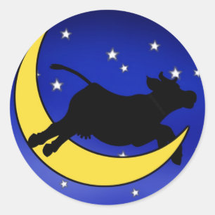 Adesivo Redondo vinhetas de salto da lua