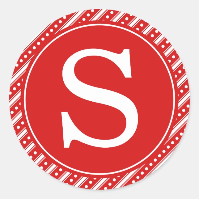 Adesivo Redondo Vinhetas de selagem de envelope de Natal vermelho  (Frente)