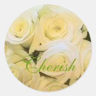 Adesivo Redondo Vinhetas de selagem de envelopes de casamento