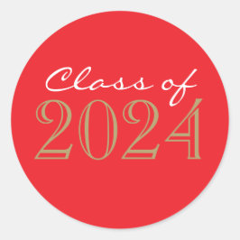 Adesivo Redondo Vinhetas de selagem de envelopes de graduação verm