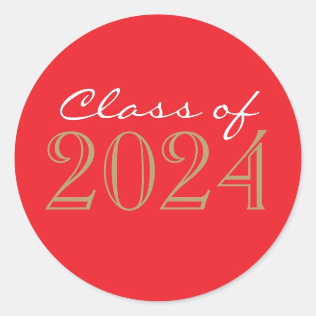 Adesivo Redondo Vinhetas de selagem de envelopes de graduação verm (Frente)