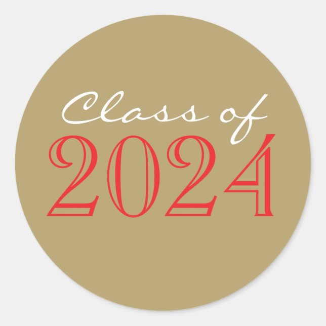 Adesivo Redondo Vinhetas de selagem de envelopes de graduação verm (Frente)