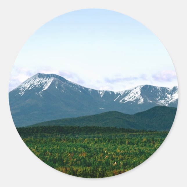 Adesivo Redondo Vinhetas de selagem do envelope do Monte Katahdin (Frente)