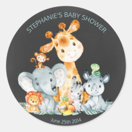 Adesivo Redondo Vinhetas de Selva Selvagem de Cólvagem de Cárter W