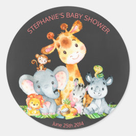 Adesivo Redondo Vinhetas de Selva Selvagem de Cólvagem de Cárter W