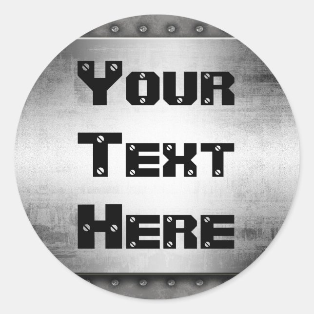 Adesivo Redondo Vinhetas de Tremor de Olhos Metálicos (Frente)