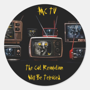 Adesivo Redondo Vinhetas de TV Macaco