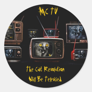 Adesivo Redondo Vinhetas de TV Macaco