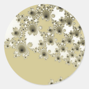 Adesivo Redondo Vinhetas de Urchins Dourados