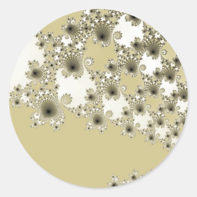 Adesivo Redondo Vinhetas de Urchins Dourados (Frente)