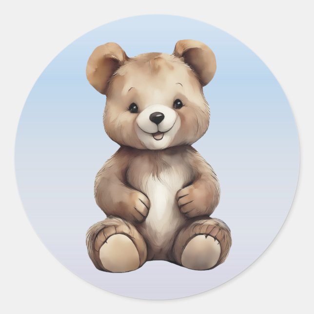 Adesivo Redondo Vinhetas de Urso Cortado (Frente)