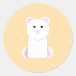 Adesivo Redondo Vinhetas de Urso Polar