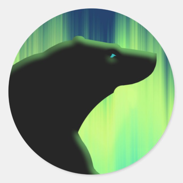 Adesivo Redondo Vinhetas de Urso Polar (Frente)