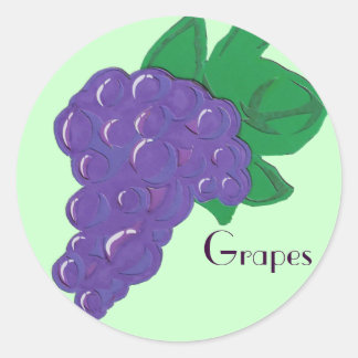 Adesivo Redondo Vinhetas de Uvas
