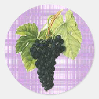 Adesivo Redondo Vinhetas de uvas