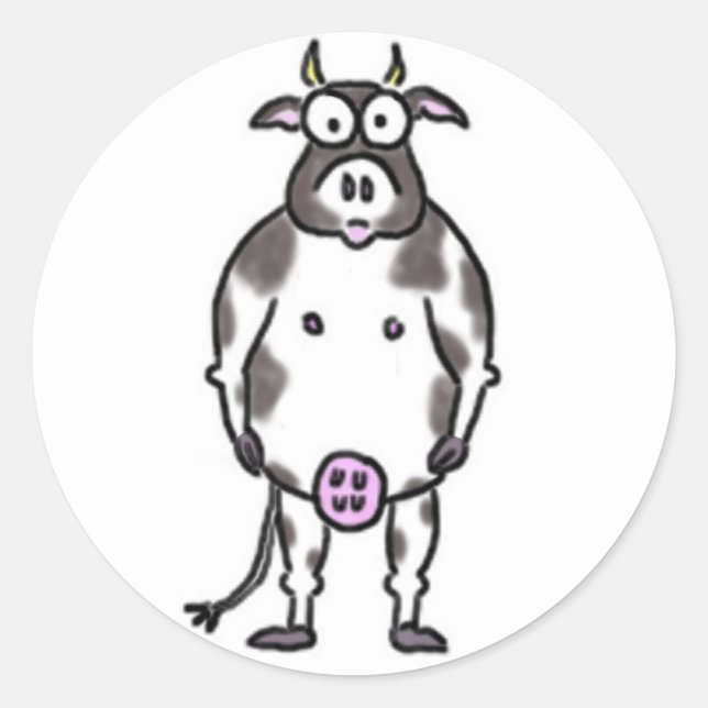 Adesivo Redondo Vinhetas de Vaca (Frente)