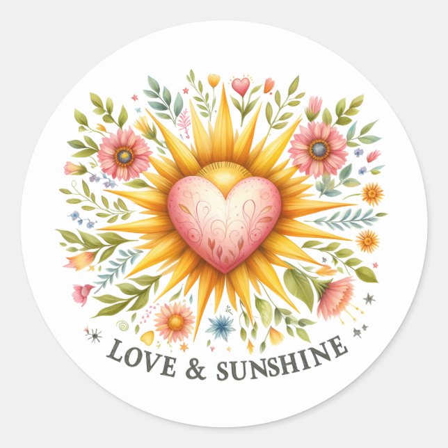 Adesivo Redondo Vinhetas de Verão divertidas (Frente)