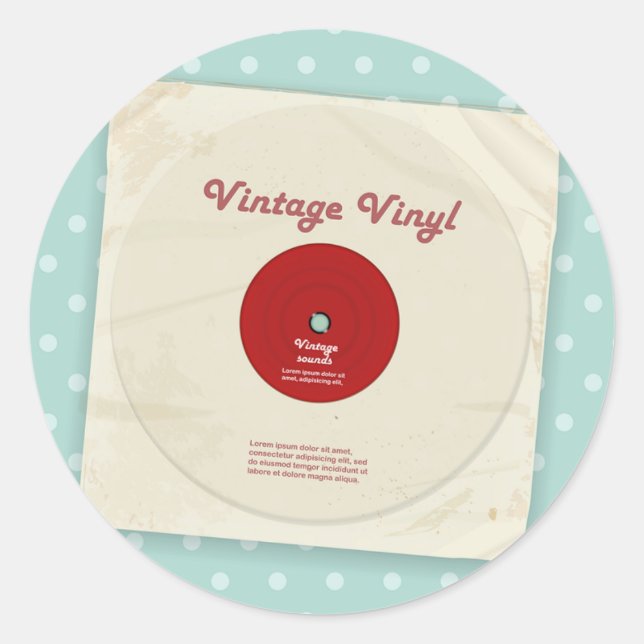 Adesivo Redondo Vinhetas de vinil (Frente)