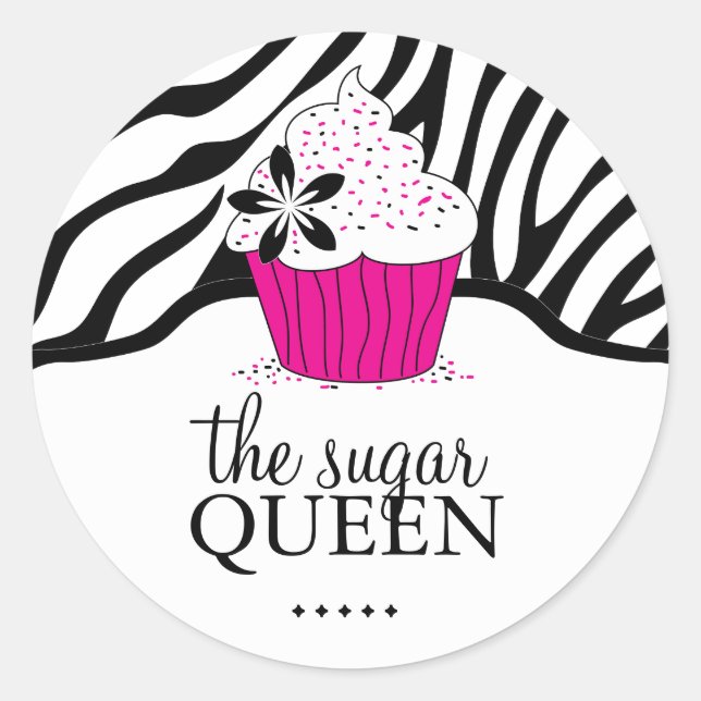 Adesivo Redondo Vinhetas Decorativas de Zebra Estimulantes (Frente)