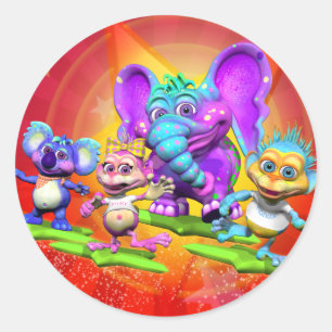 Adesivo Redondo Vinhetas divertidas com "The GiggleBellies"