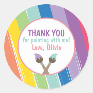 Adesivo Redondo Vinhetas do Círculo do Partido da Pintura