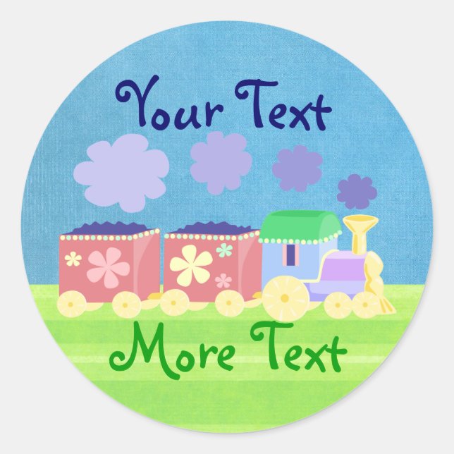 Adesivo Redondo Vinhetas do Comboio (Frente)