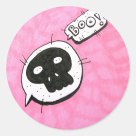 Adesivo Redondo Vinhetas do crânio