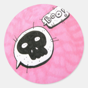 Adesivo Redondo Vinhetas do crânio