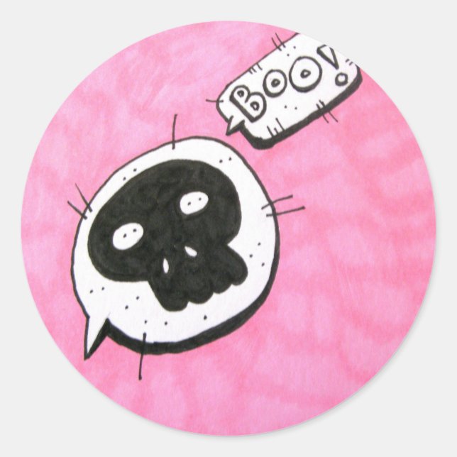 Adesivo Redondo Vinhetas do crânio (Frente)