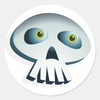 Adesivo Redondo Vinhetas do crânio do Halloween