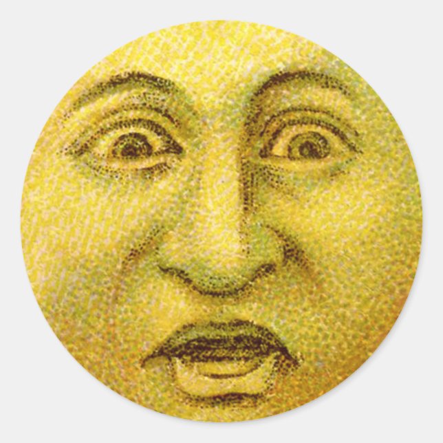 Adesivo Redondo Vinhetas do Dia das Bruxas da Lua (Frente)