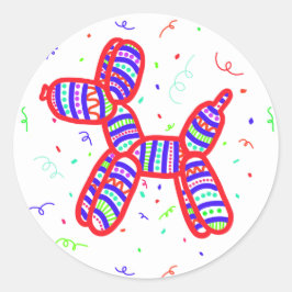 Adesivo Redondo Vinhetas do Grupo dos Cães dos Balões